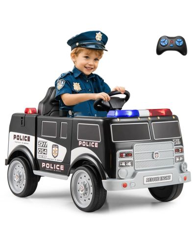 Mecale 12V Battery Powered Ride-On Police Car with 3 Speeds and Remote Control, Ages 3+