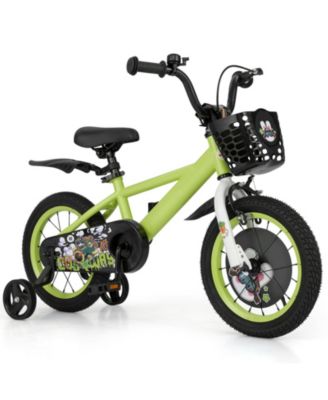 Mecale 14 Inch Adjustable Kids' Bike with Detachable Training Wheels and Dual Brakes, Ages 3-8