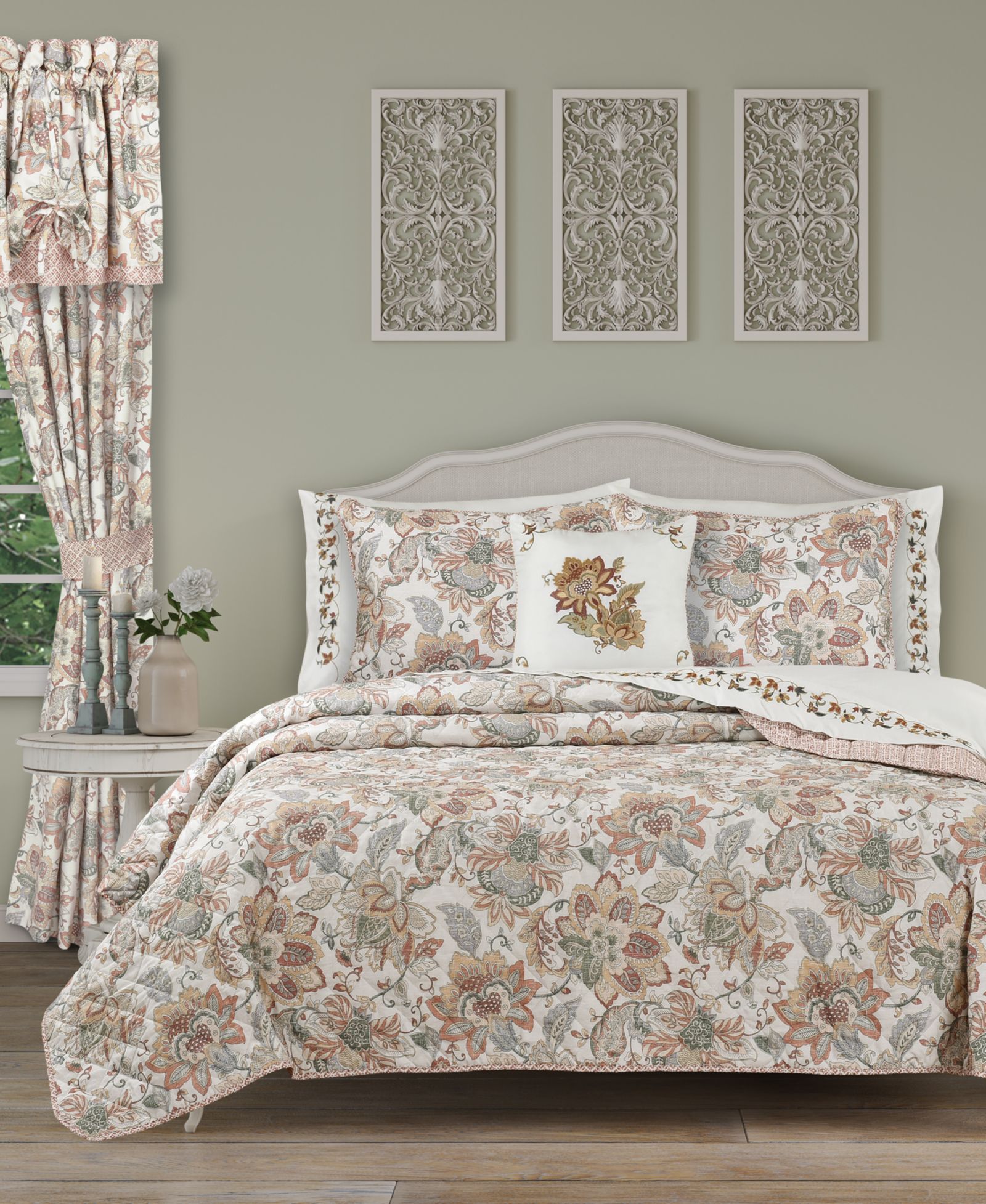 Royal Court Janessa Jacobean 3-Pc. Quilt Set, Full/Queen