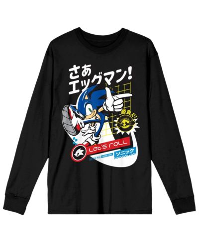 Sonic The Hedgehog Men's Black Long Sleeve Shirt-3XL