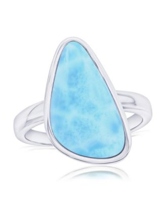 Кольцо Larimar, серебро, неправильной формы