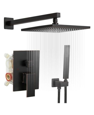 Душевая система Greenspring Luxurious Single Handle 2-Spray 10 in. Wall Mount Square с ручным душем