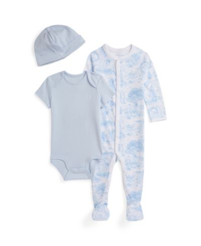 Детский комплект из боди, комбинезона и шапочки Polo Ralph Lauren