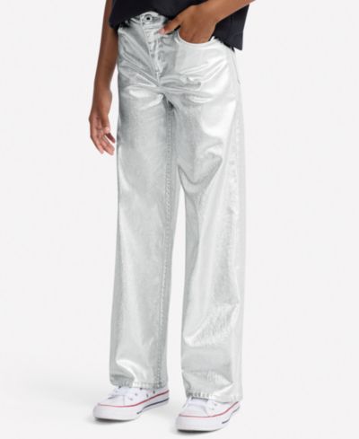 abercrombie kids Girls Shine High Rise Wide Leg Jeans