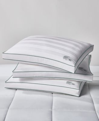 Lacoste Home Tennis Stripe Cotton Gusseted Medium-Density Pillow, King