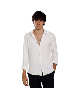Campus Sutra Men's Chalk White Rope-Textured Shirt
