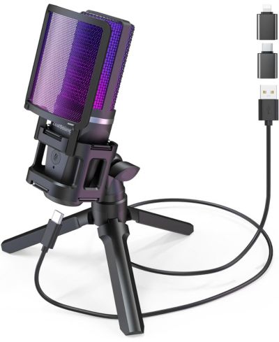 Игровой USB микрофон ZealSound с RGB и штативом
