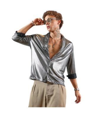 Мужская рубашка Campus Sutra Antique Silver Shawl Collar