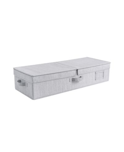 WeThinkStorage Folding Fabric Under Bed Organizer w/Double Open Lid - Clay