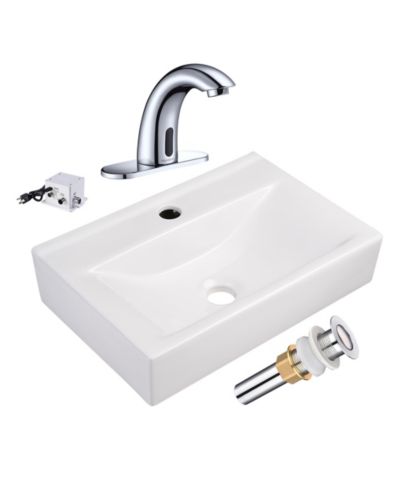 Бесконтактный смеситель для ванной Aquaterior 5" с прямоугольной раковиной, хром