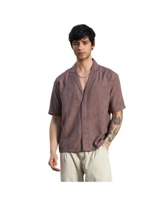 Мужская рубашка Campus Sutra Brown Stone Heathered Korean Oversized
