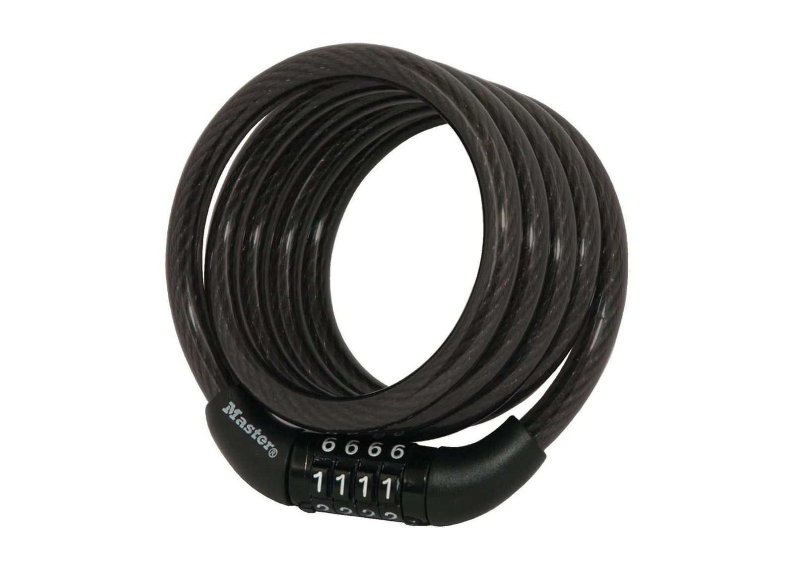 Outdoor Bike Lock Cable with Combination, 4ft Black, 8143D