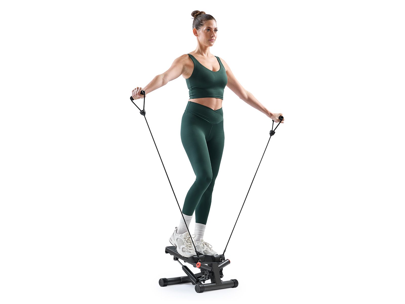 Sunny Health & Fitness Smart Twist Stepper with Resistance Bands, 300 LB Capacity, and Trainer-Led Workouts via Bluetooth SunnyFit App
