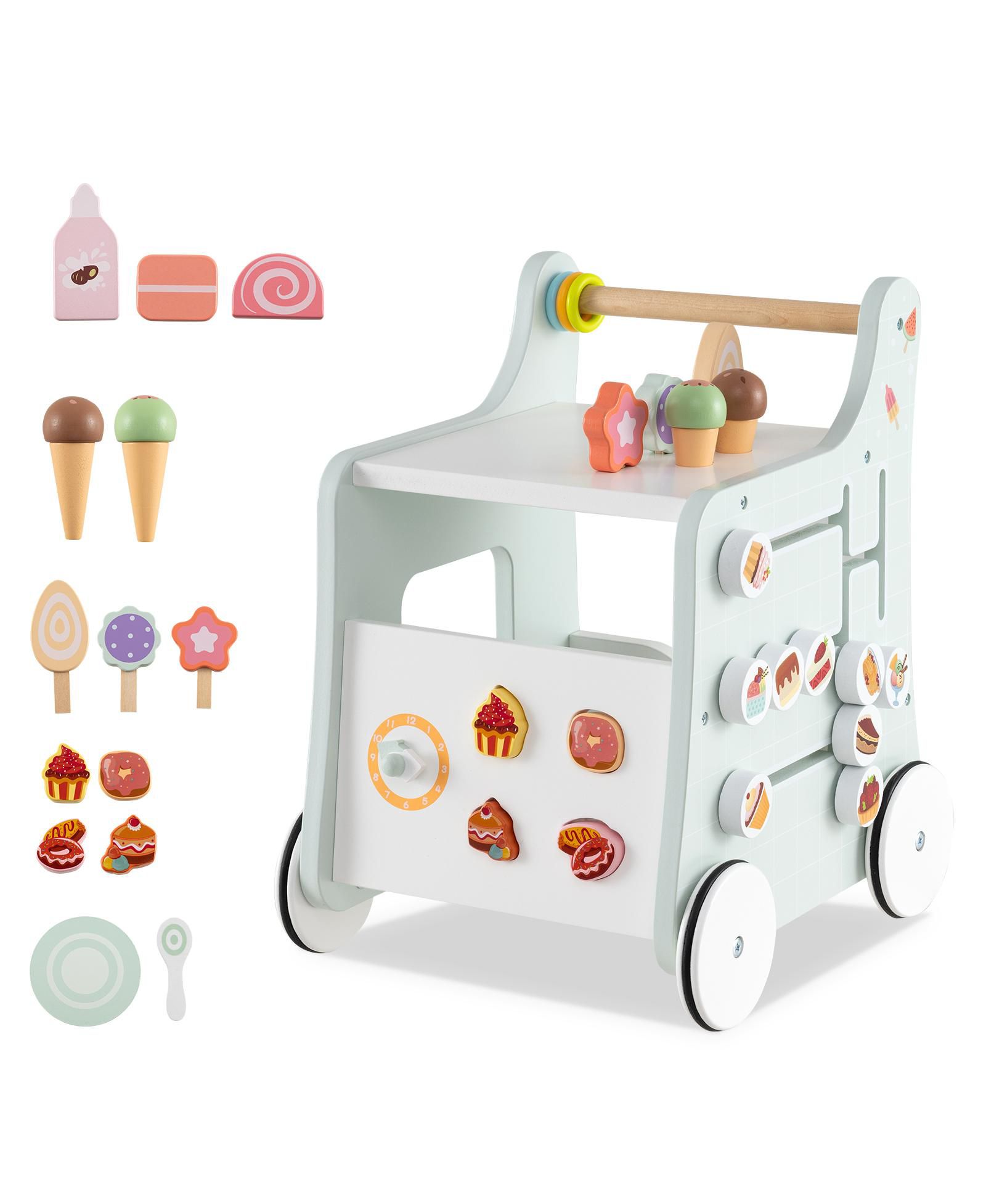 Детский игровой комплекс Slickblue Walker 2-in-1 с Toy Storage и Ice Cream Theme