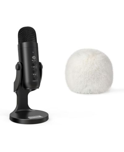 Игровой USB микрофон ZealSound k66 с меховым ветрозащитой