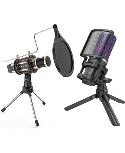 ZealSound USB конденсаторный микрофон k08-2s-fba и A68 Pro, черный