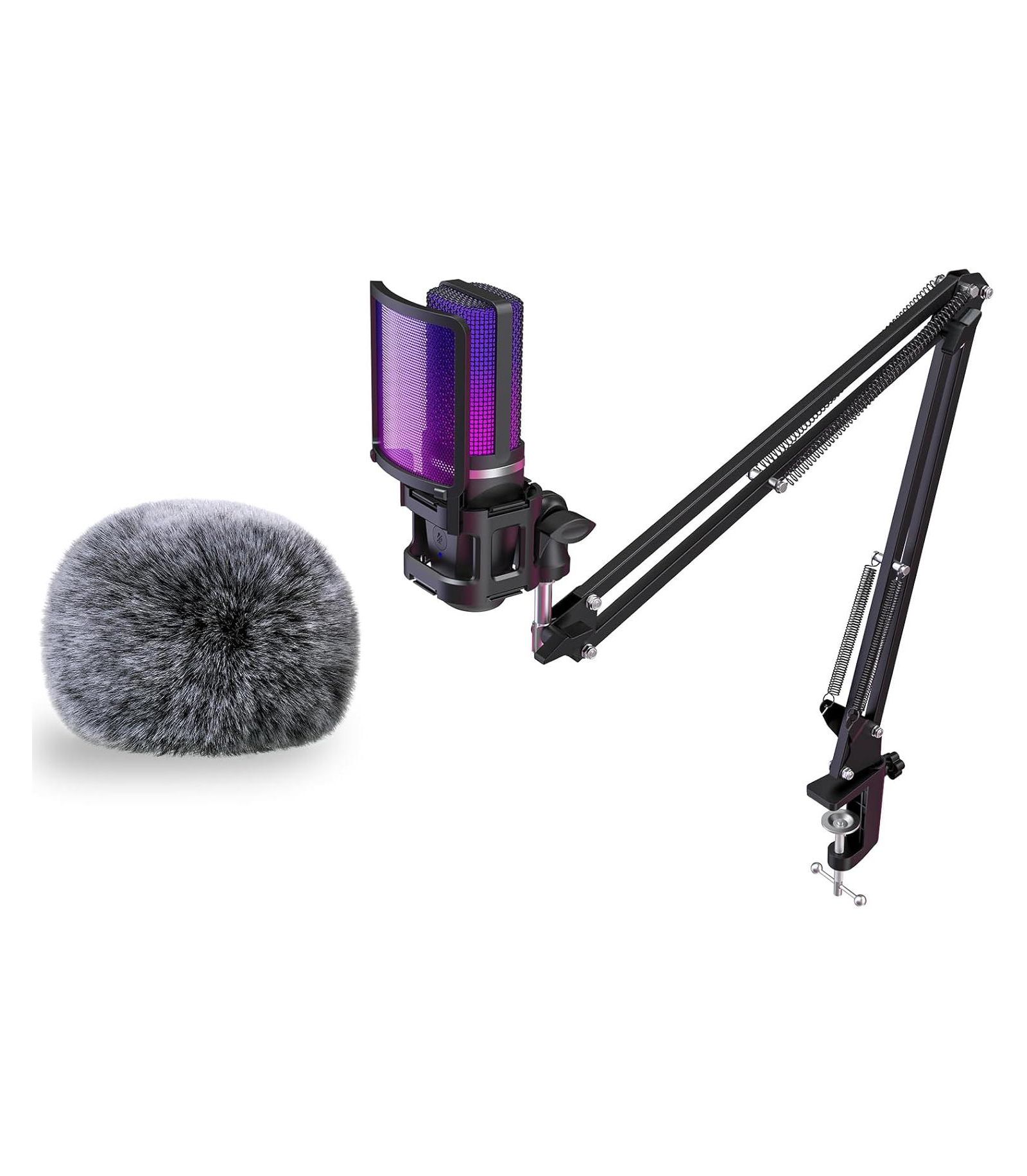 ZealSound USB микрофон для гейминга a68s-us с меховой ветрозащитой