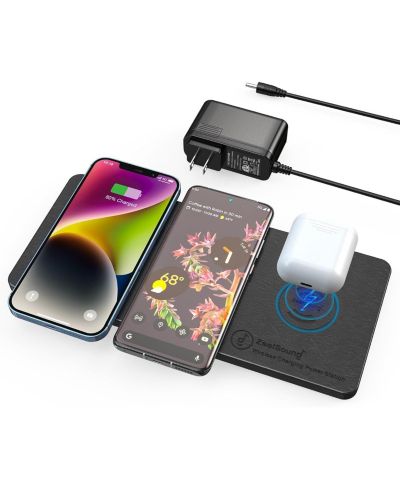 ZealSound беспроводная зарядная панель Ultra-Slim для 3 устройств с адаптером AC