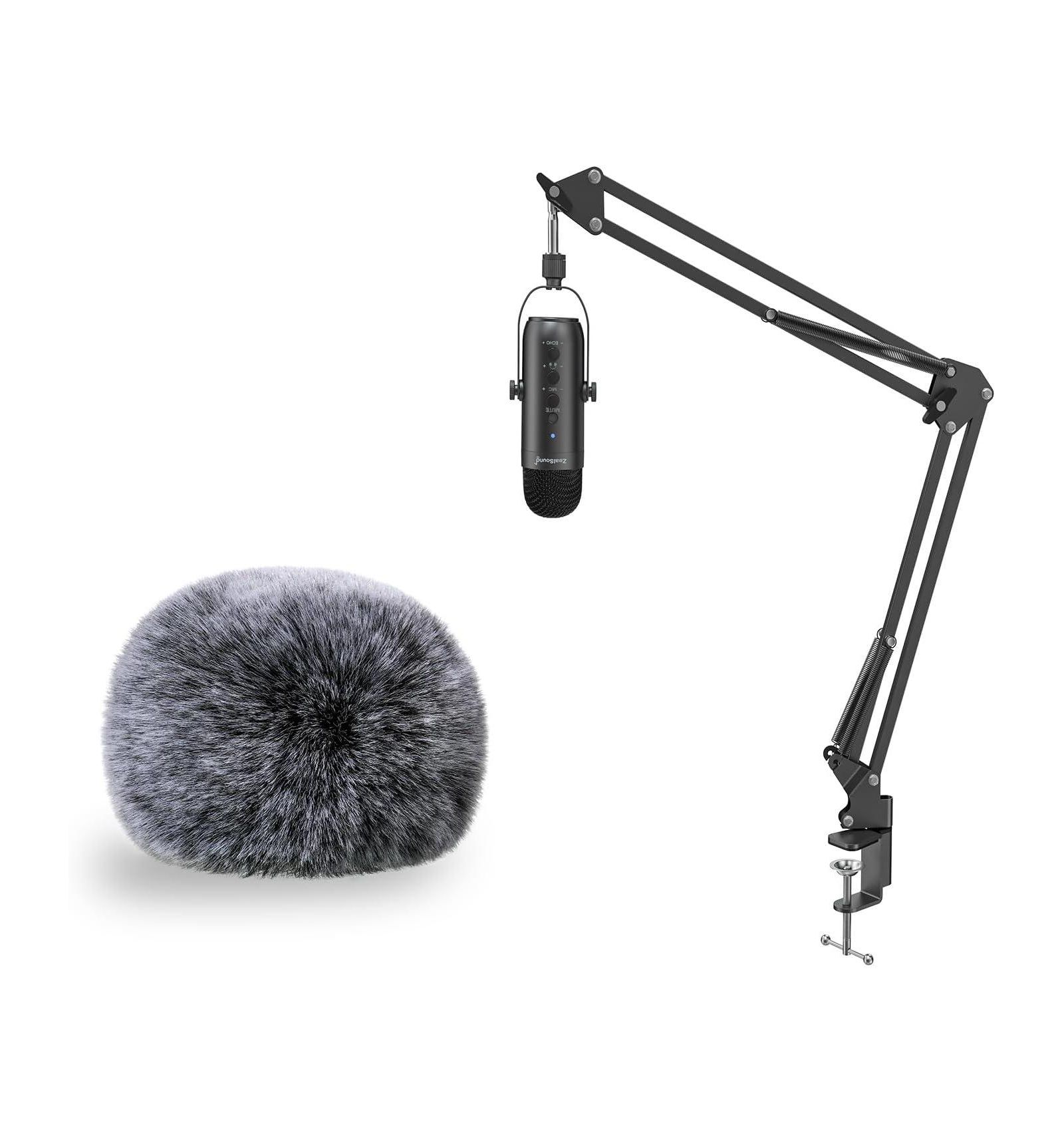 Zealsound K66k-S Plug-and-Play USB Condenser Microphone Podcast Bundle for PC, Mac, PS4/5, iPhone, iPad, Android