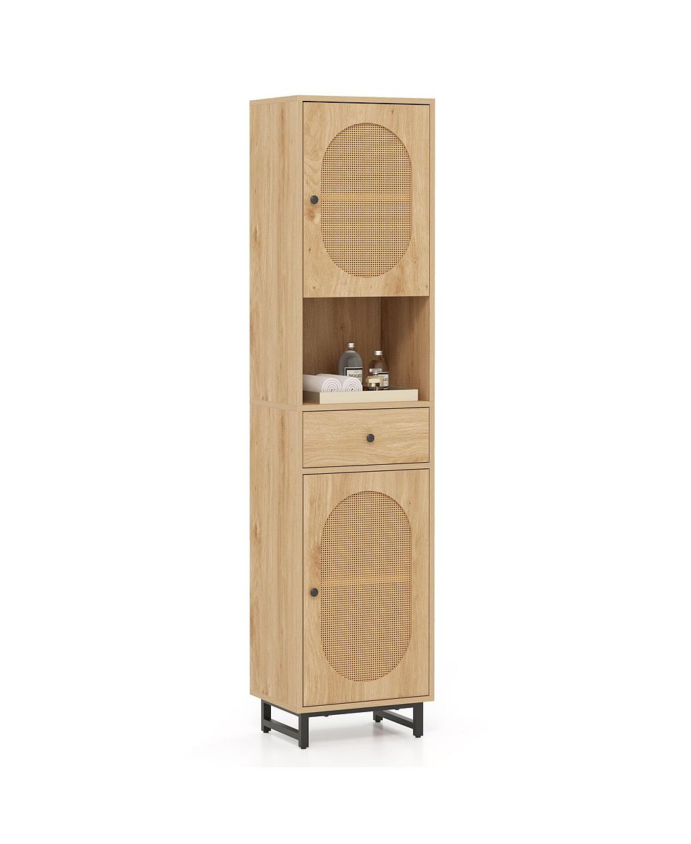 Шкаф для ванной комнаты Slickblue PE Rattan с 2 дверцами