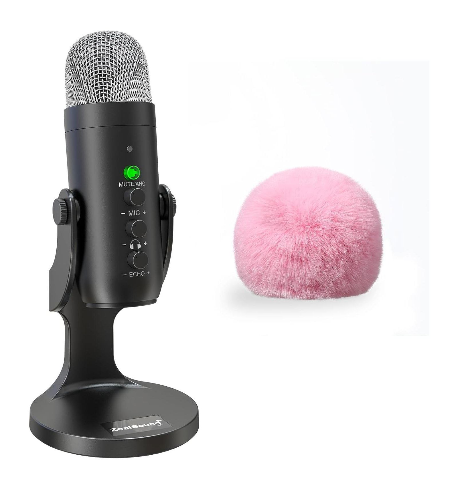 Беспроводной микрофон ZealSound K66DG-US и ветрозащита D65P Microphone Furry Windscreen