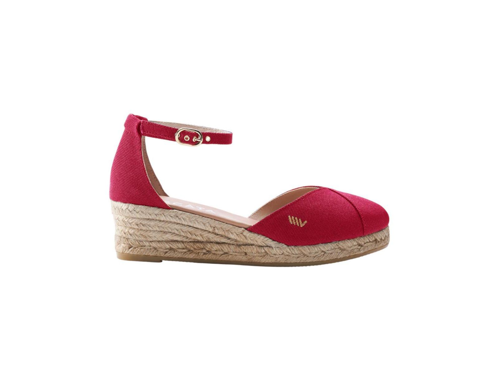 Women's Formiga Canvas Espadrille Wedges Ankle Strap