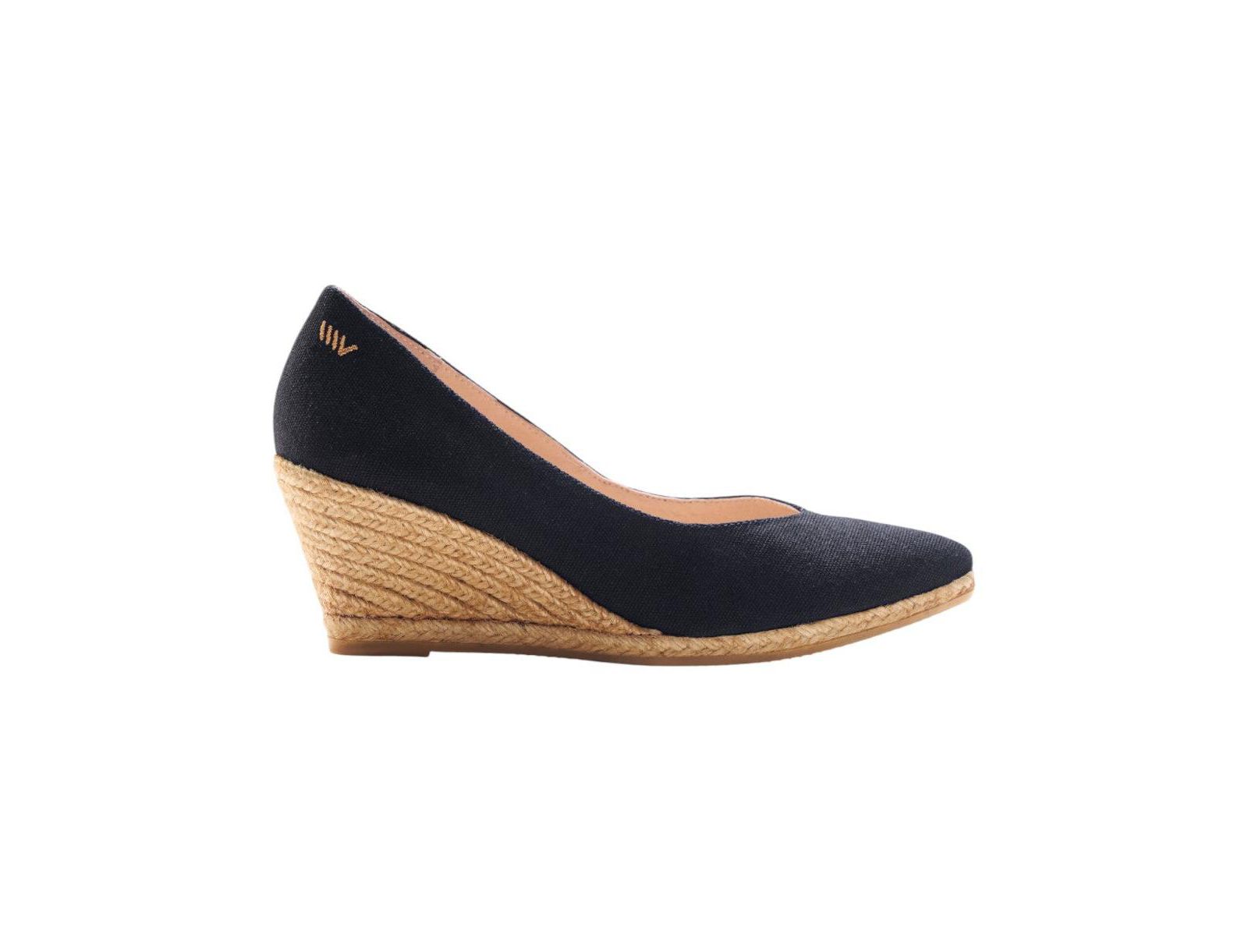 Женские эспадрильи VISCATA Roses Canvas V Cut Wedge Slip on