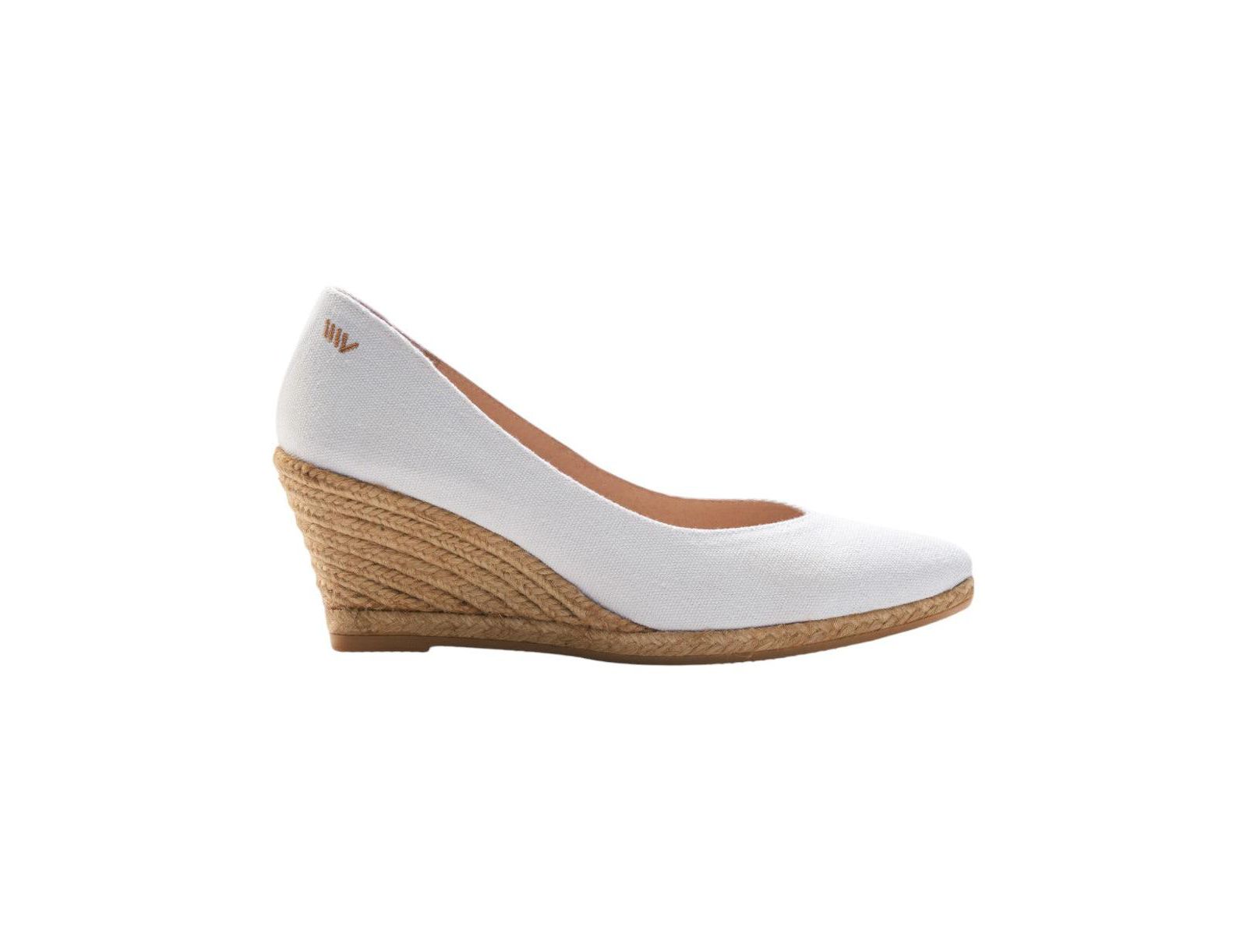 VISCATA Женские эспадрильи на танкетке VISCATA Women's Roses Canvas V Cut Espadrille Wedges Slip on