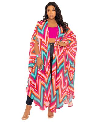 Женский халат Buxom Couture Plus Size Chevron с манжетами
