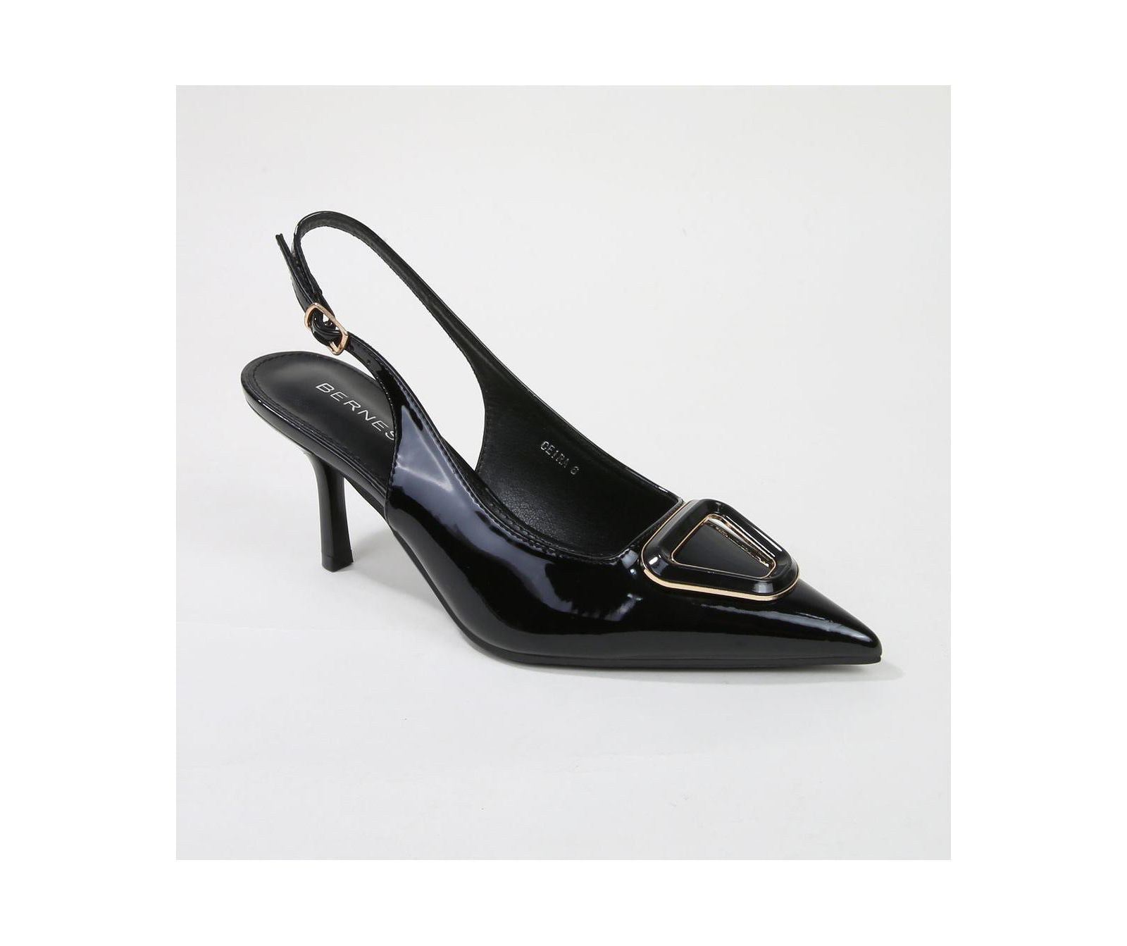 Ceira Patent Slingback Pump with Metallic Accent