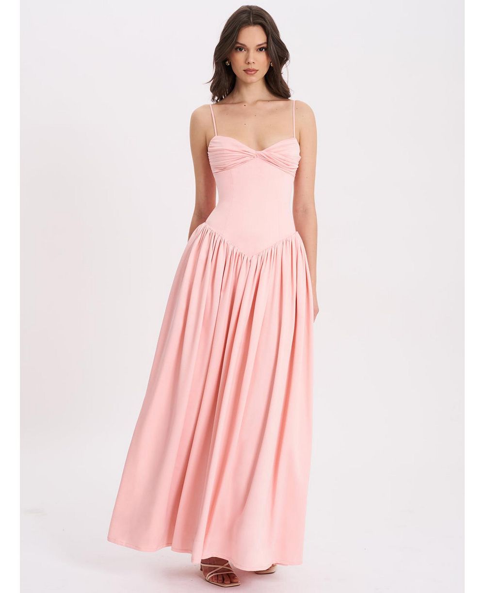 Платье Miss Circle Women's Najwa Baby Pink Ruched Breast Drop Waist Maxi