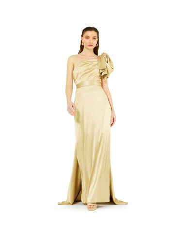 Вечернее платье AMRI Women's One Shoulder Draped Sleeve Gown