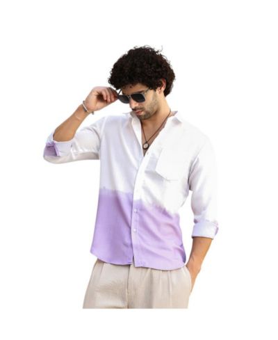 Campus Sutra Men's Ombre-Plunge Regular Shirt