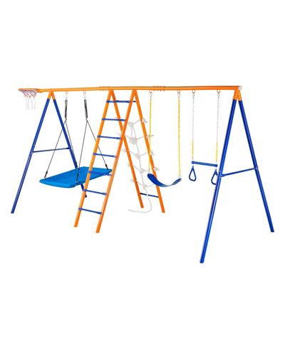 Детский игровой набор Slickblue 6 in 1 Backyard Swing Set с несколькими видами активности