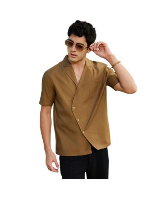 Мужская рубашка Campus Sutra Camel Brown Asymmetrical Cuban