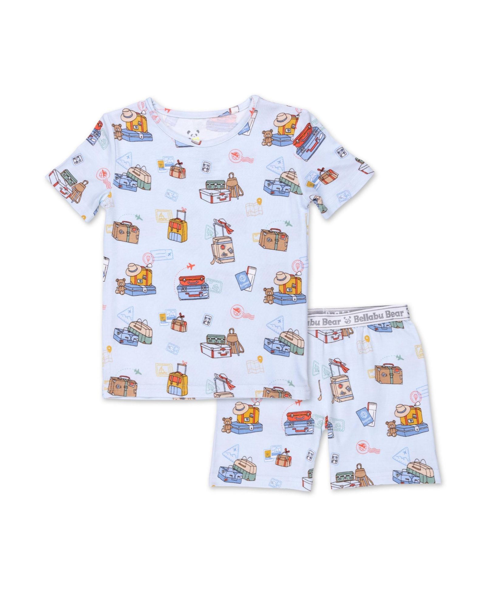 Детский пижамный комплект Bellabu Bear Unisex Teddy Bear Picnic, шорты и футболка с коротким рукавом, 2 части