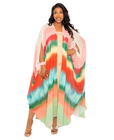 Женский халат Buxom Couture Ombre Stripe с манжетами