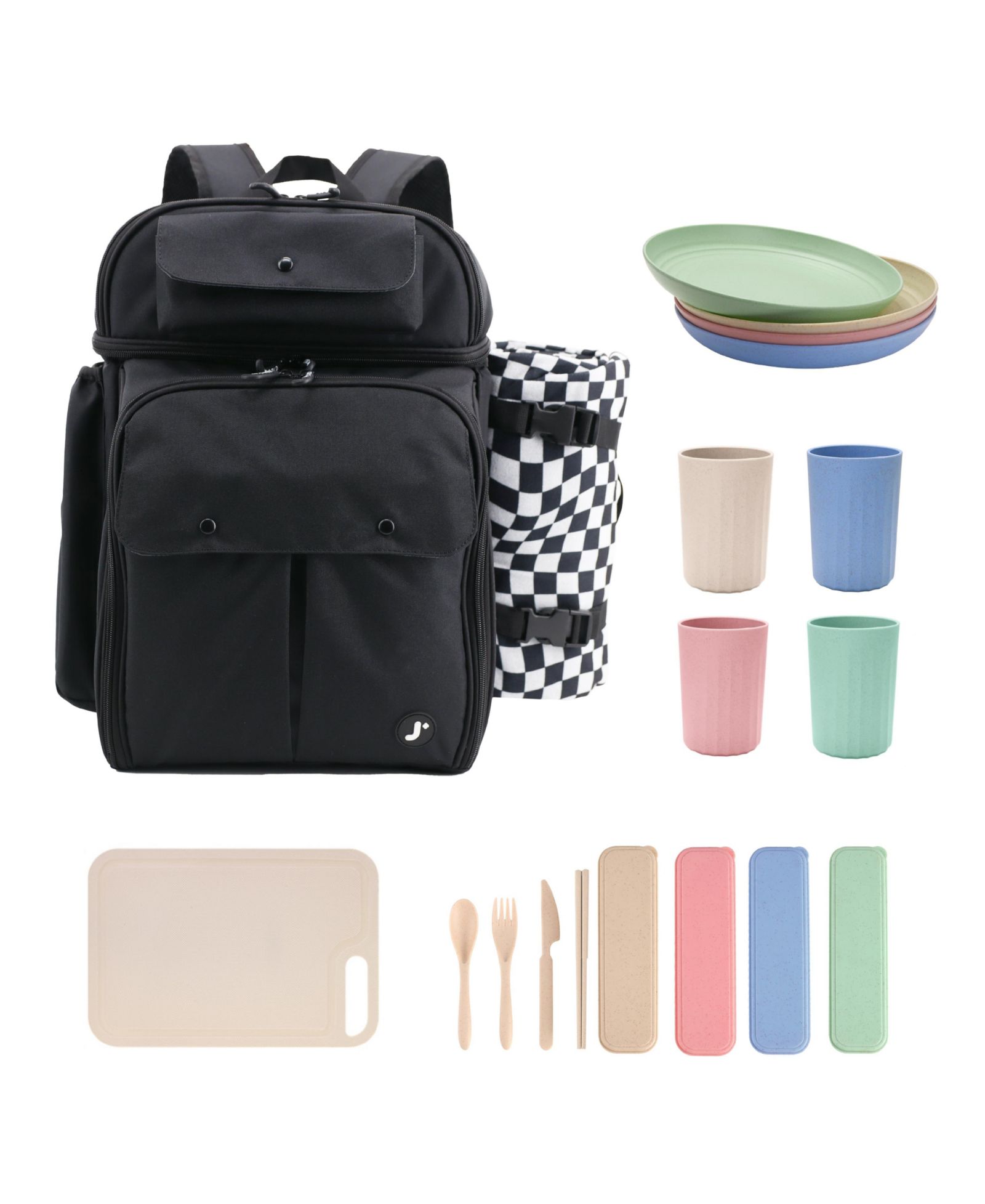 J World Picnic Backpack with Insulated Compartments & Picnic Mat