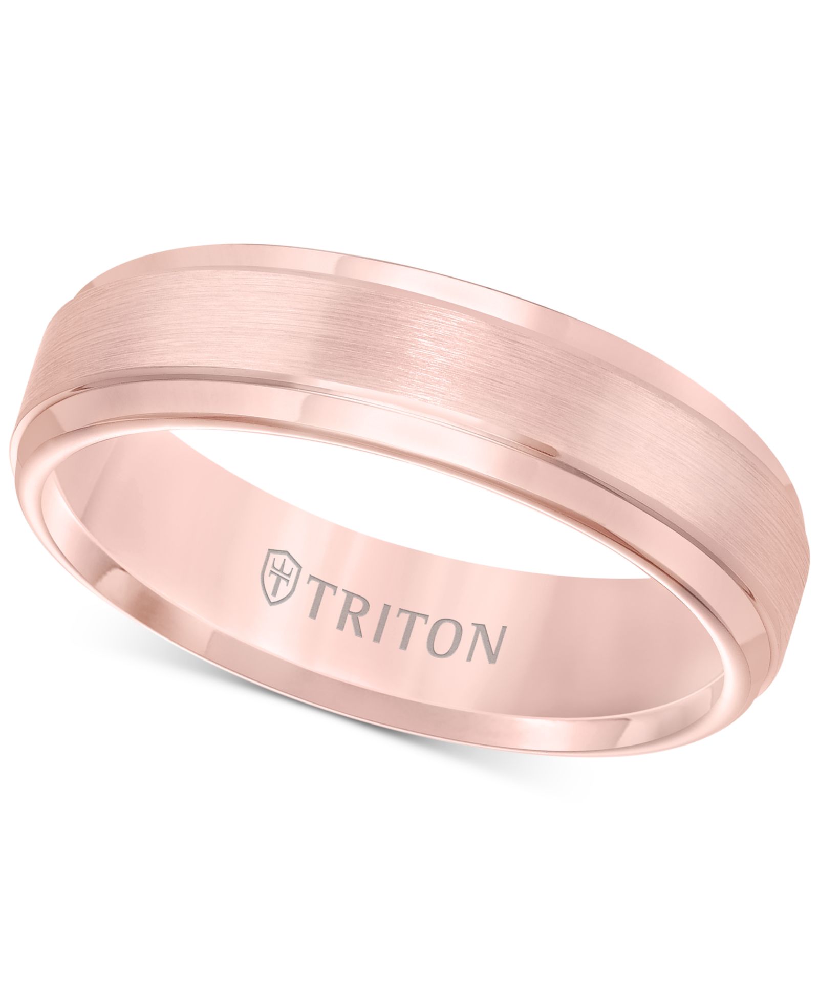 Satin Comfort-Fit Band in Rose or Yellow Tungsten Carbide (6mm)