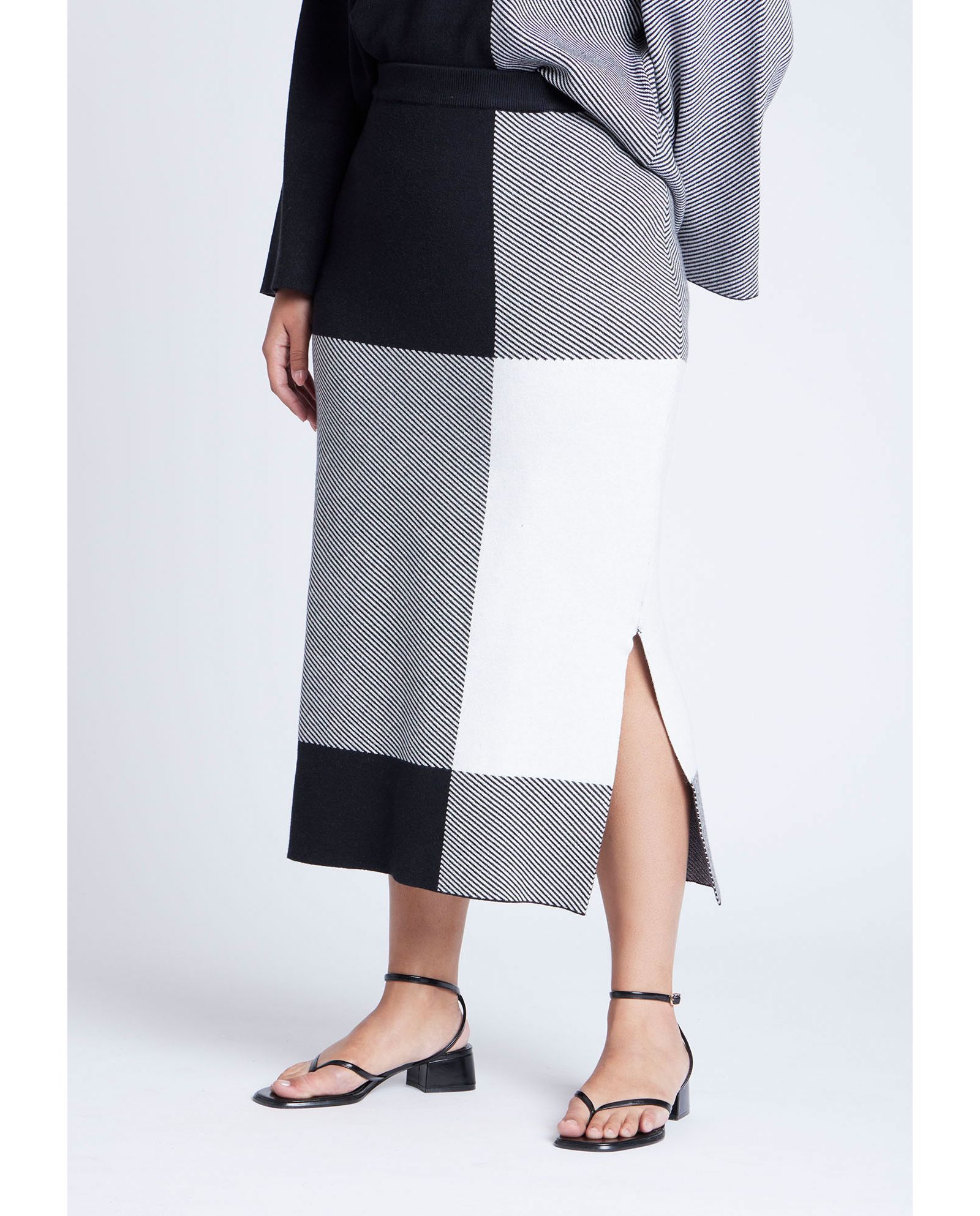 ELOQUII Women's Intarsia Sweater Skirt