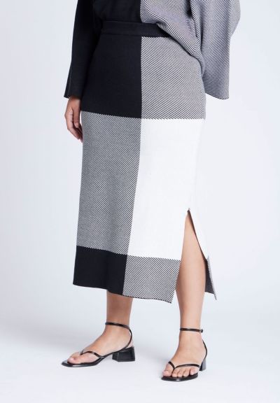 ELOQUII Women's Intarsia Sweater Skirt