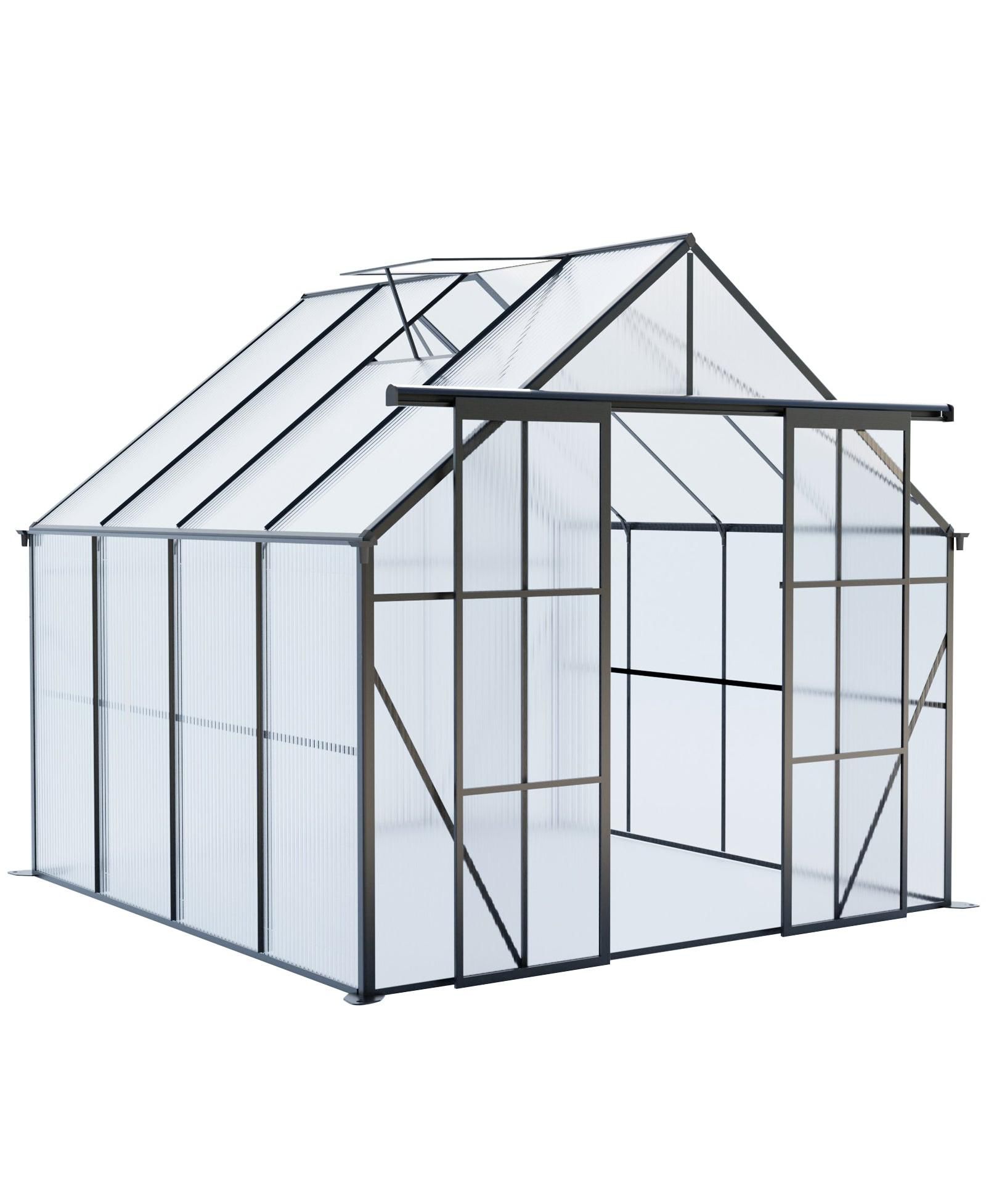 Теплица Mondawe 8x8FT Aluminum Double Door Polycarbonate