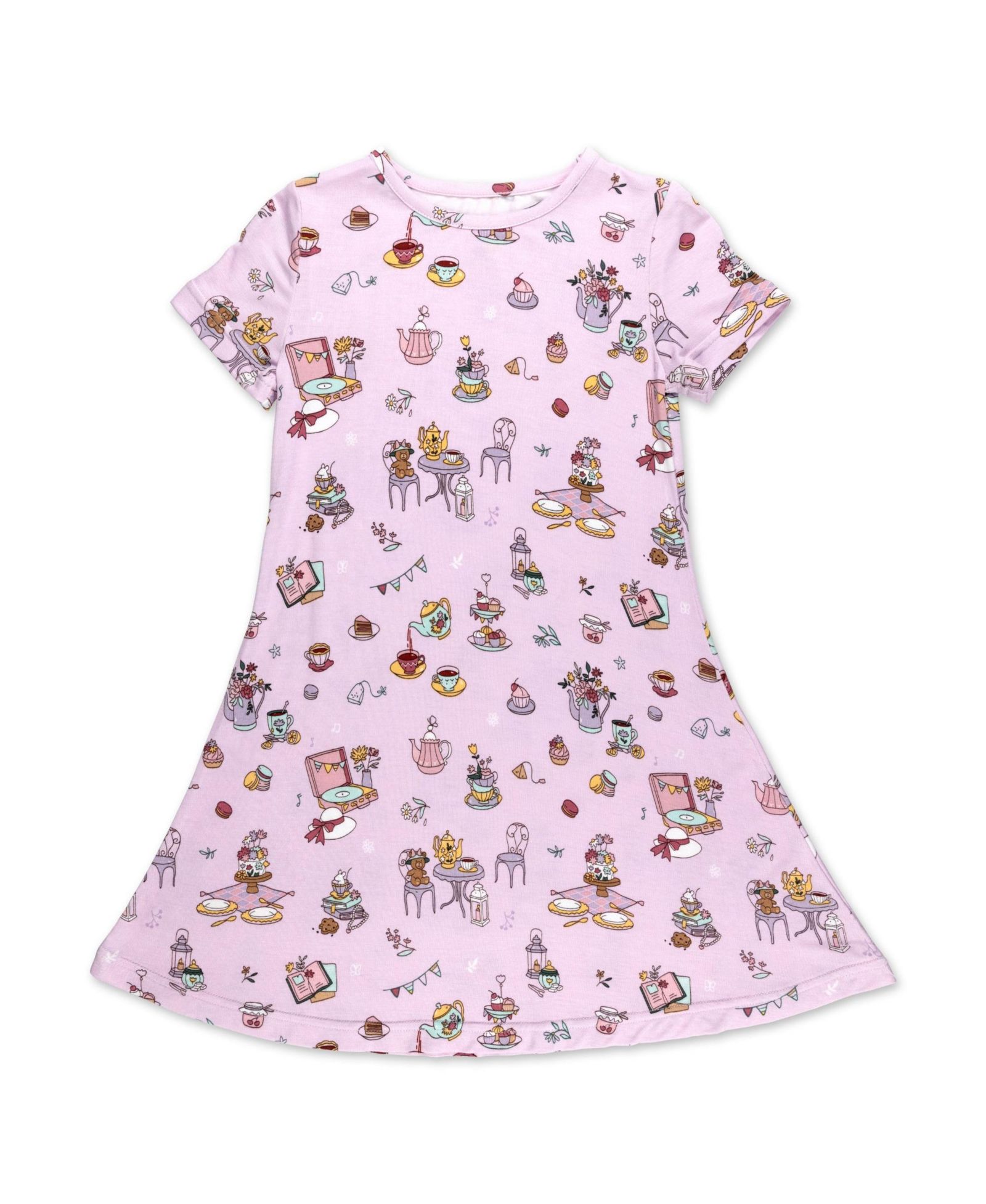 Детское платье Bellabu Bear Tea Party с коротким рукавом для девочек