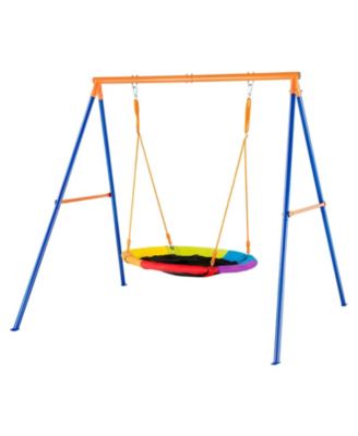 Набор качелей Slickblue Swing Sets для заднего двора, металлическая стойка A-Frame с сиденьем-тарелкой