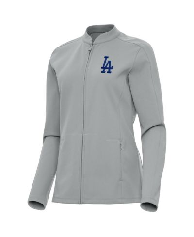 Женская куртка Antigua Los Angeles Dodgers Regard, серая, на молнии