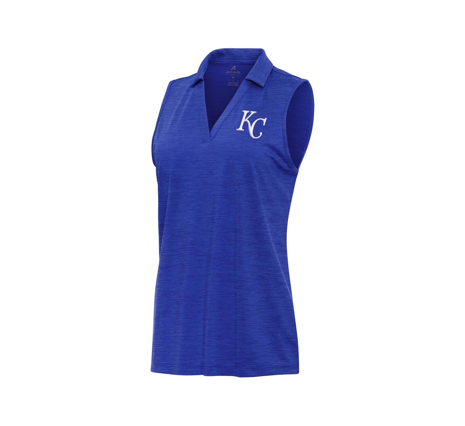 Поло-рубашка Antigua Женский Heather Royal Kansas City Royals Layout Sleeveless