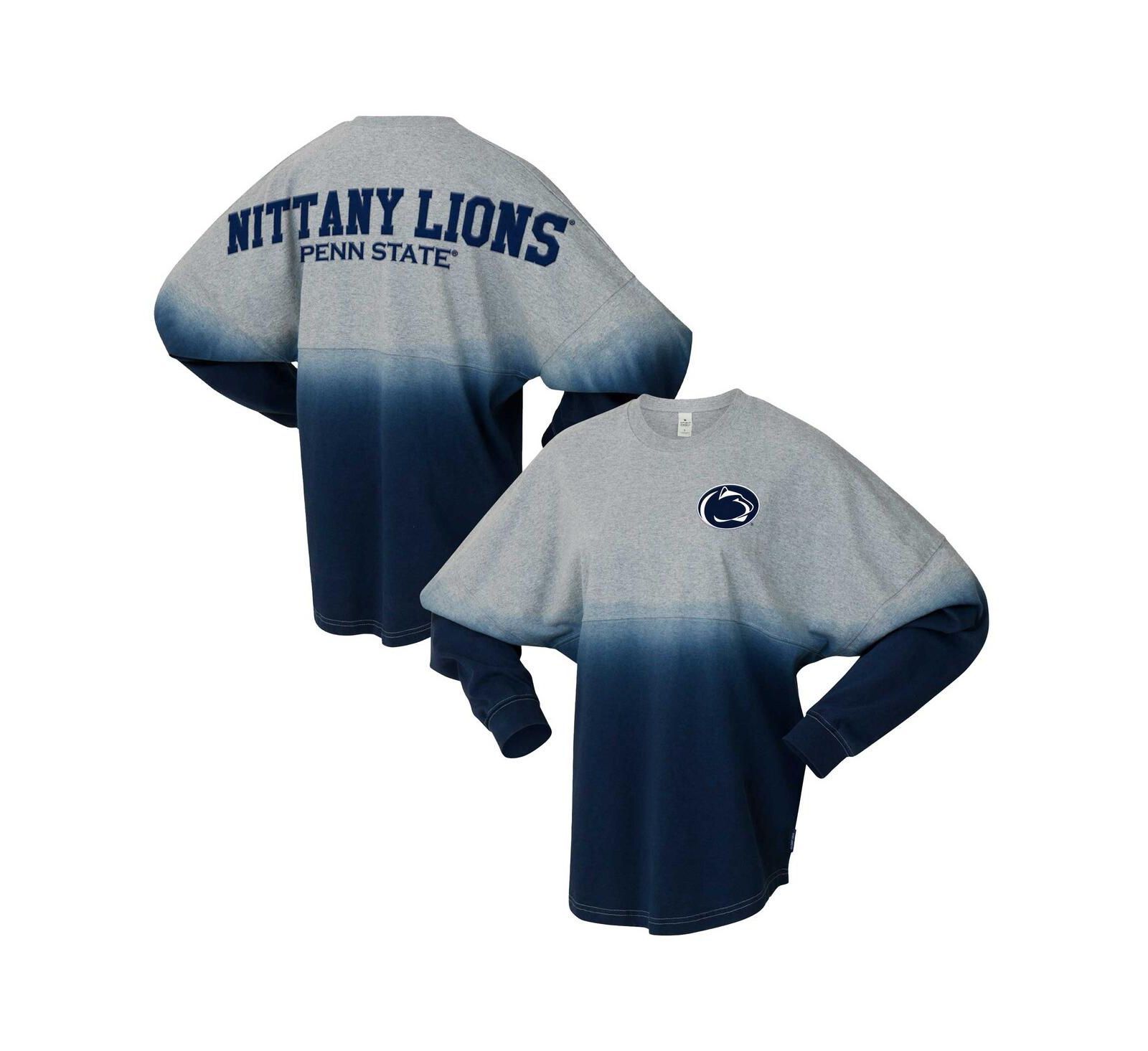 Мужская и женская футболка Spirit Jersey Penn State Nittany Lions, градиент, темно-синий/серый