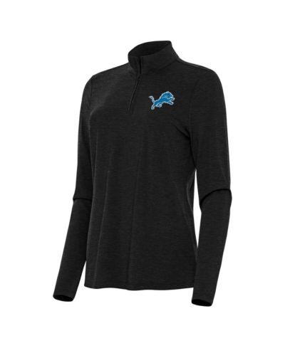 Antigua Women's Heather Black Detroit Lions Bright Quarter-Zip Sweatshirt