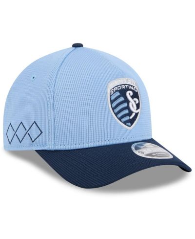 Мужская регулируемая кепка New Era Light Blue Sporting Kansas City 2025 Jersey Hook 9FORTY M-Crown
