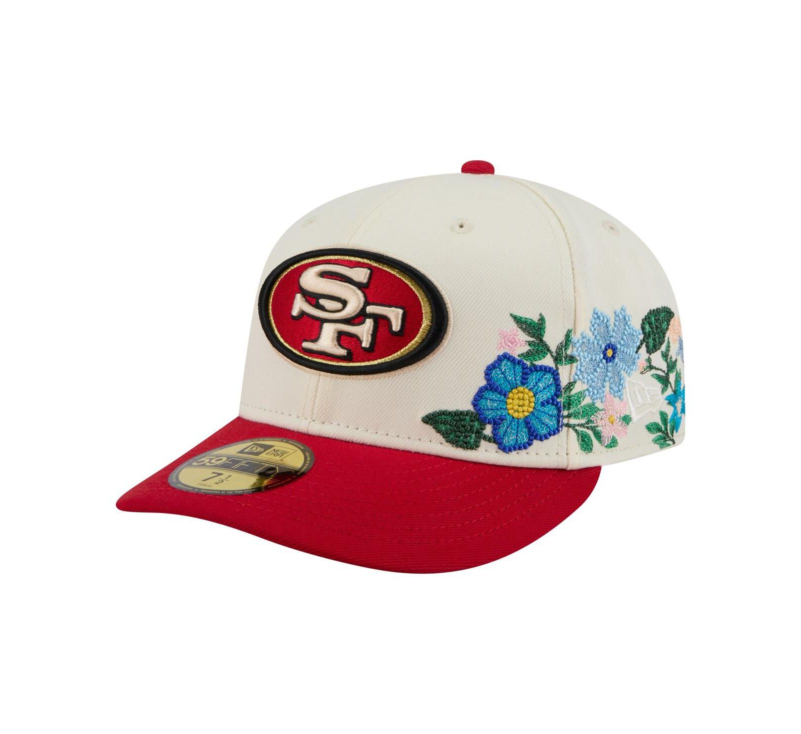 New Era Men's Cream/Scarlet San Francisco 49ers Tonal Floral 59FIFTY Fitted Hat